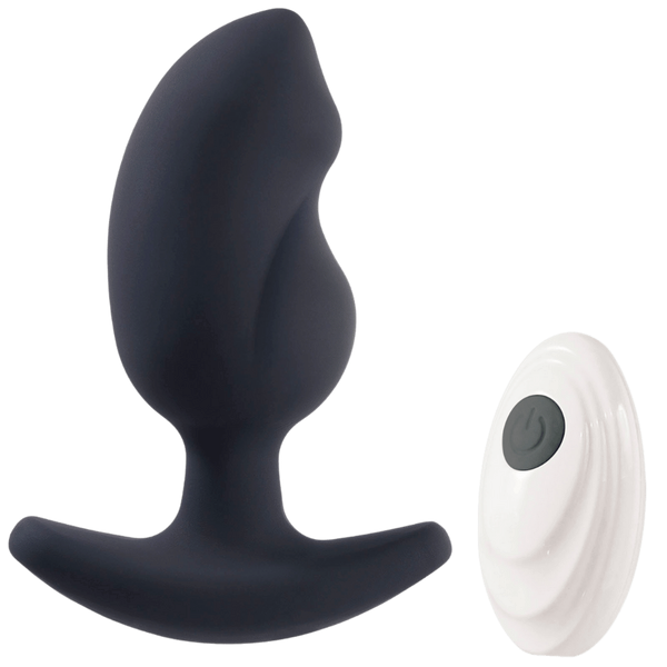 Deep Romance Remote Controlled Vibrating Butt Plug Black - Butt Plugs