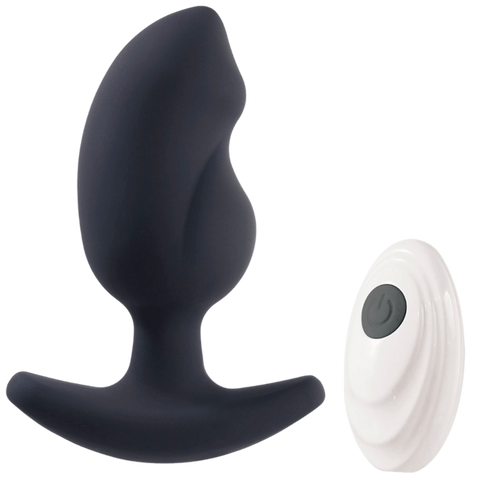 Deep Romance Remote Controlled Vibrating Butt Plug Black - Butt Plugs