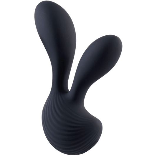 Deep Romance Dual Motors G Spot Silicone Vibrator Black - G-Spot Vibrators
