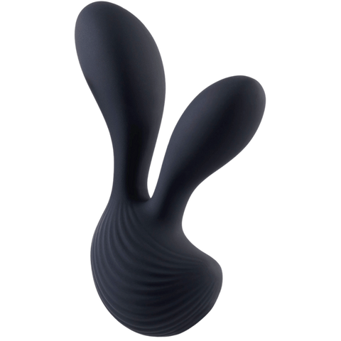 Deep Romance Dual Motors G Spot Silicone Vibrator Black - G-Spot Vibrators