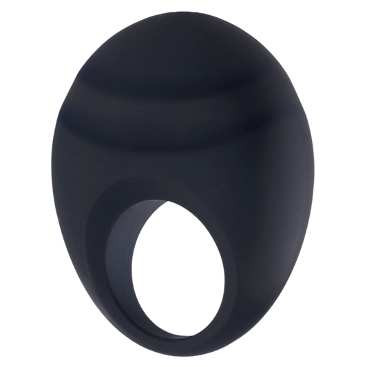 Deep Romance 10 Function Cock Ornament With Clit Stimulator Black - Vibrating Cock Rings