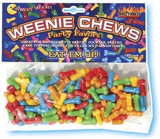 Hott Products Novelty Parties Edible Weenie Chews 125 Piece - Party Gifts and Novelties