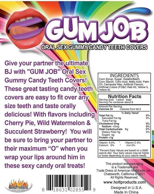 Hott Products Gum Job Oral Sex Candy Teeth Covers - Party Gifts and Novelties