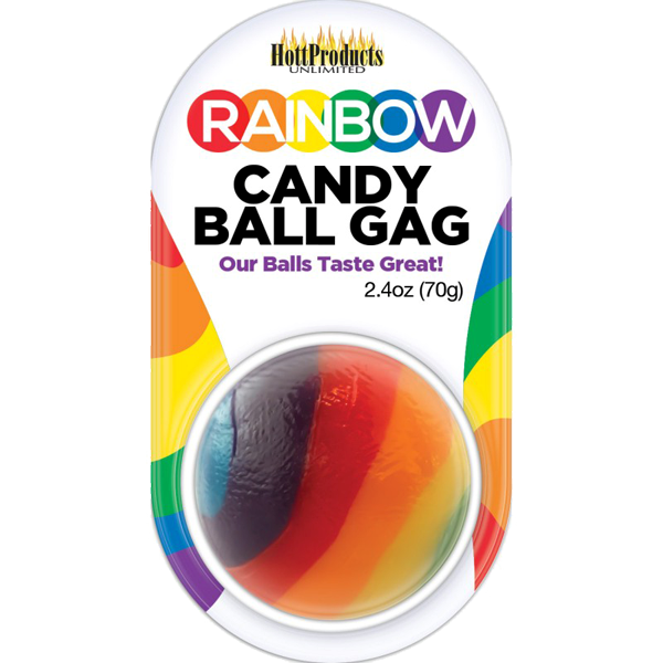 Rainbow Mouth Watering Edible Candy Ball Gag - Party Gifts and Novelties