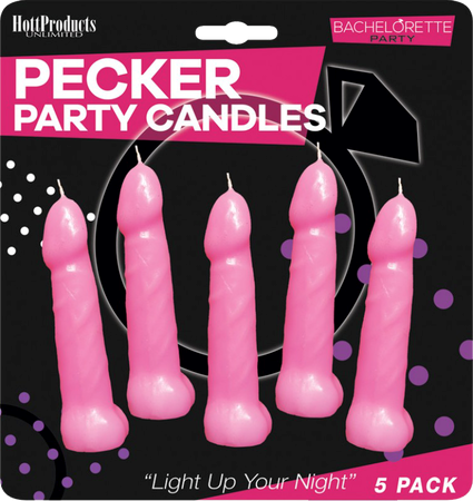 Hott Products Bachelorette Pecker Party Candle 5 Pack Pink - Party Gifts and Novelties