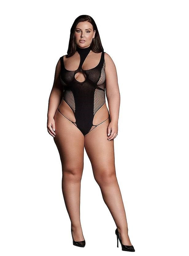 Le Desir Shade Cyllene XLVIII Womens Bodysuit with Turtleneck Black - - Teddies and Bodysuits