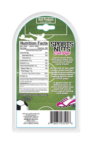 Hott Products Sports Nuts Cock Pop Dick Shaped Edible Candy - Party Gifts and Novelties