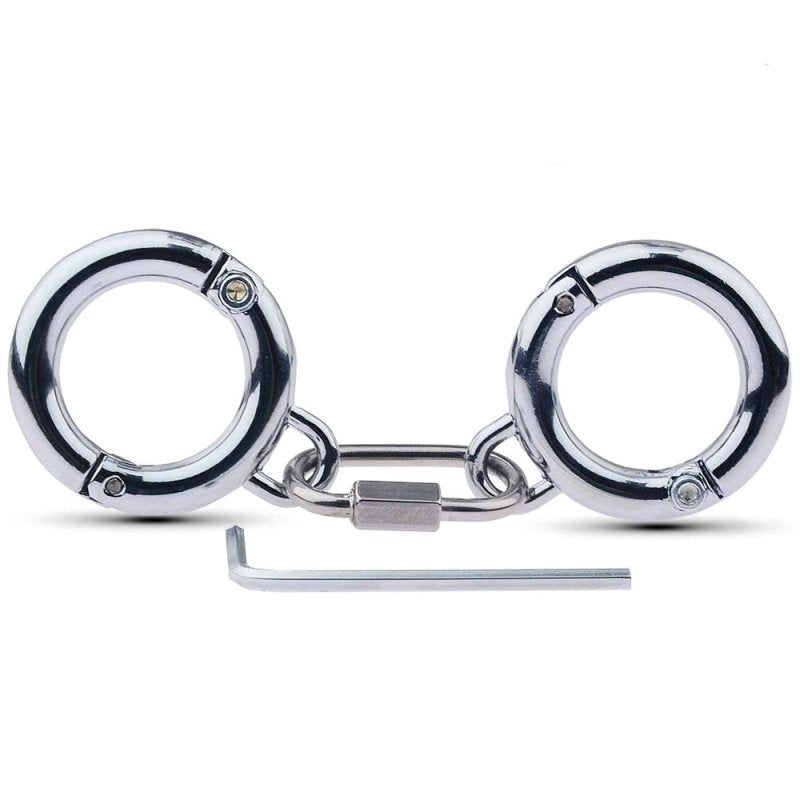 BDStyle Class Stainless Steel BDSM Play Thumb Cuffs - - Steel Sex Toys