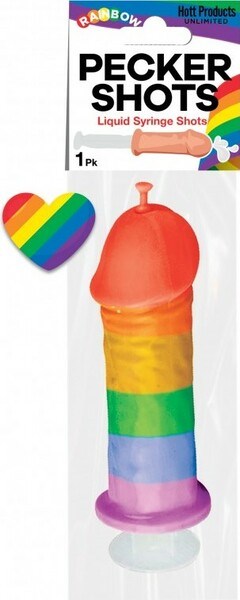 Rainbow Pecker Shots Liquid Syringe Rainbow Coloured - Party Gifts and Novelties
