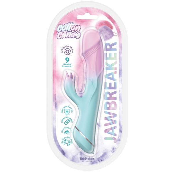 Hott Products Jawbreaker USB Rechargeable Rabbit Vibrator Cotton Candy - Rabbit Vibrators