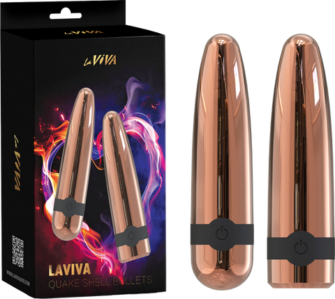 La Viva Quake Shell Multi Function Bullet Vibrator Rose Gold - Bullet Vibrators