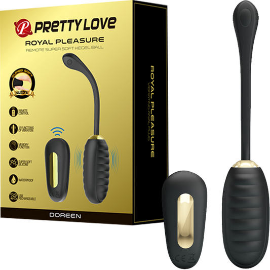 Pretty Love Doreen 12 Functions Remote Control Love Egg Massager Black - Love Eggs and Kegel Exercisers
