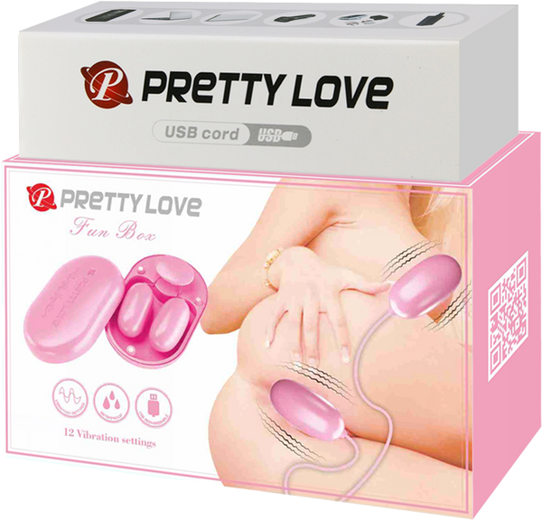 Pretty Love Fun Box 12 Function Vibrating Bullet Massager Pink - Bullet Vibrators