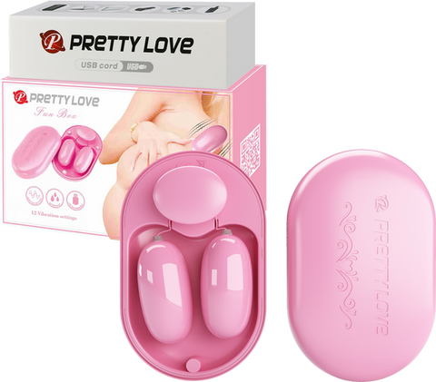 Pretty Love Fun Box 12 Function Vibrating Bullet Massager Pink - Bullet Vibrators