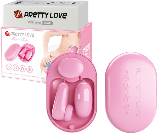 Pretty Love Magic Box USB Rechargeable Bullet & Stimulator Vibrator Pink - Bullet Vibrators