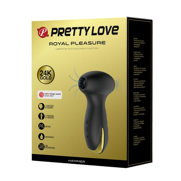 Pretty Love Hammer Rechargeable Clitoral Stimulator Black - - Clit Ticklers and Pulsators