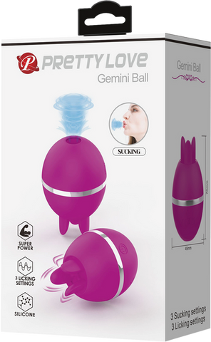 Pretty Love Gemini Ball Shape Rechargeable Clitoral Vibrator Purple - Clit Ticklers and Pulsators
