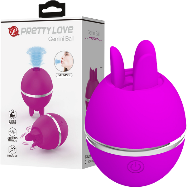 Pretty Love Gemini Ball Shape Rechargeable Clitoral Vibrator Purple - Clit Ticklers and Pulsators