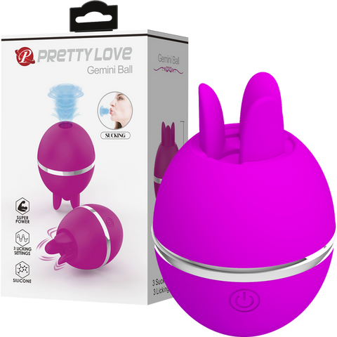 Pretty Love Gemini Ball Shape Rechargeable Clitoral Vibrator Purple - Clit Ticklers and Pulsators