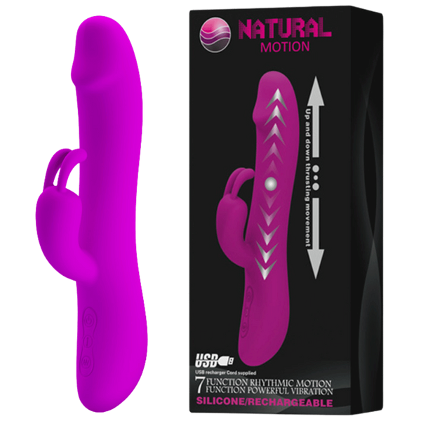 Pretty Love Natural Motion Thrusting Rabbit Vibrator Purple - - Rabbit Vibrators