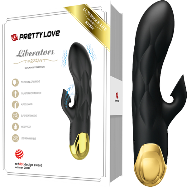 Pretty Love Liberators Rechargeable Rabbit Style Vibrator Black - - Rabbit Vibrators