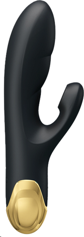 Pretty Love Naughty Play Waterproof Rechargeable Rabbit Massager Black - Rabbit Vibrators