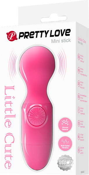 Pretty Love Rechargeable Mini Stick Body Wand Massager Pink - Body Wands