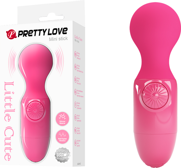 Pretty Love Rechargeable Mini Stick Body Wand Massager Pink - Body Wands