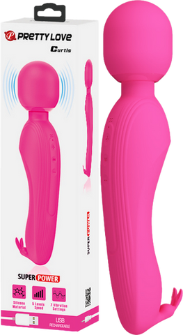 Pretty Love Rechargeable Curtis Vibrating Body Wand Pink - Body Wands
