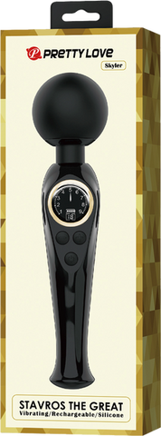 Stavros The Great Skyler Rechargeable Body Wand Massager Black - Body Wands