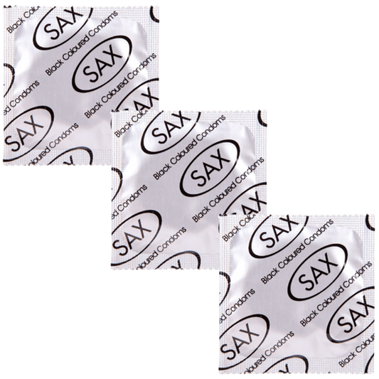 Sax Black Straight Shafted Smooth Latex Condoms 144 Pack - Condoms