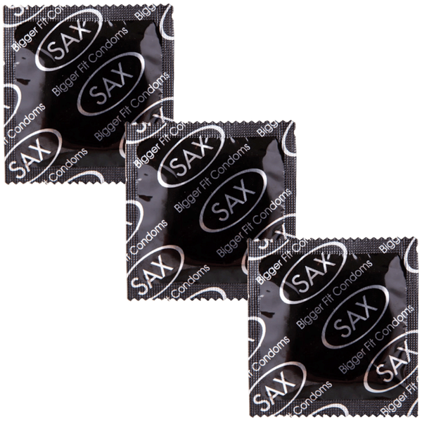 Sax Bigger Fit Straight Latex Condoms 56mm 144 Pack - - Condoms