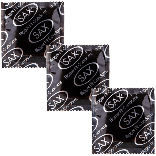 Sax Bigger Fit Straight Latex Condoms 56mm 144 Pack - Condoms