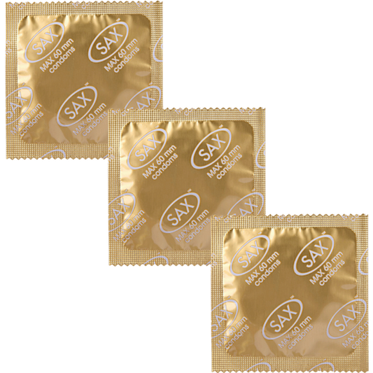 Sax Max Fit Straight Shafted Latex Condoms 60mm 144 Pack - Condoms