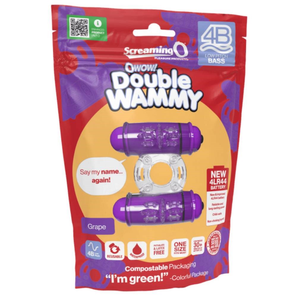 Screaming O Double Wammy Vibrating Cock Ring 4B Low Pitch Bass - - Vibrating Cock Rings