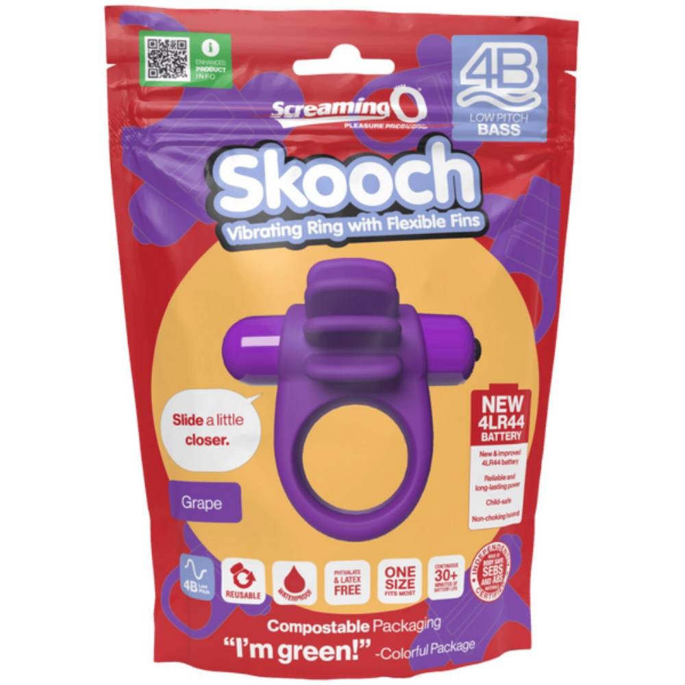 Screaming O Skooch 4B Low Pitch Bass Flexible Mens Cock Ring - - Vibrating Cock Rings