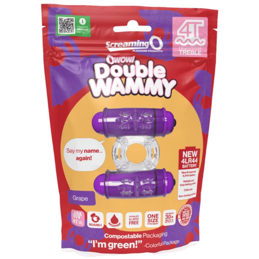 Screaming O Double Wammy 4T High Pitch Treble Multi Function Cock Ring - Vibrating Cock Rings