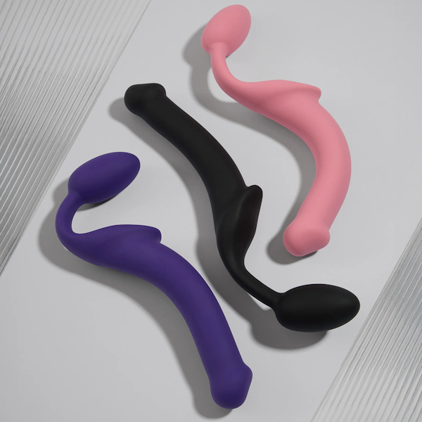 STRAP-ON-ME NEW Bendable Strap-On Silicone Dildo Black - - Strap On Sextoys