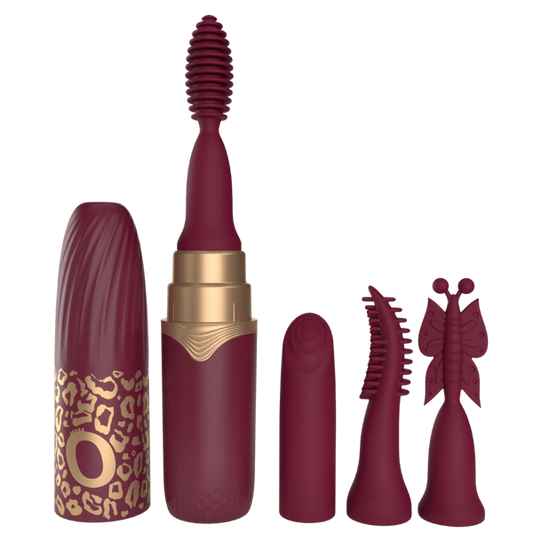 Screaming O Premium 10 Function Lipstick Vibrator Merlot - Clit Ticklers and Pulsators