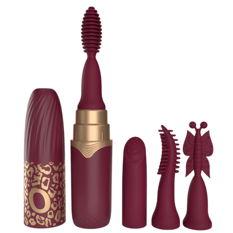 Screaming O Premium 10 Function Lipstick Vibrator Merlot - Clit Ticklers and Pulsators