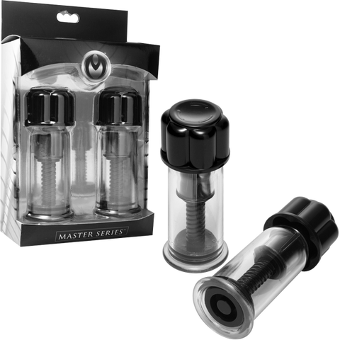 Master Series Black Maxxx Powerful Twist Nipple Suckers - Nipple and Clit Clamps