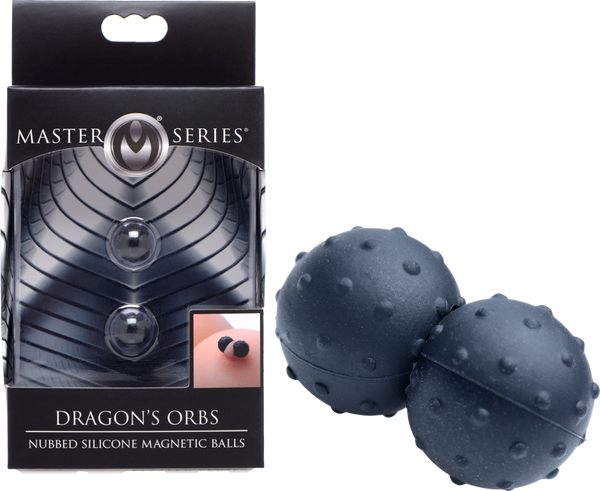 Master Series Dragons Orbs Nubbed Silicone Magnetic Nipple Ball - Nipple and Clit Clamps