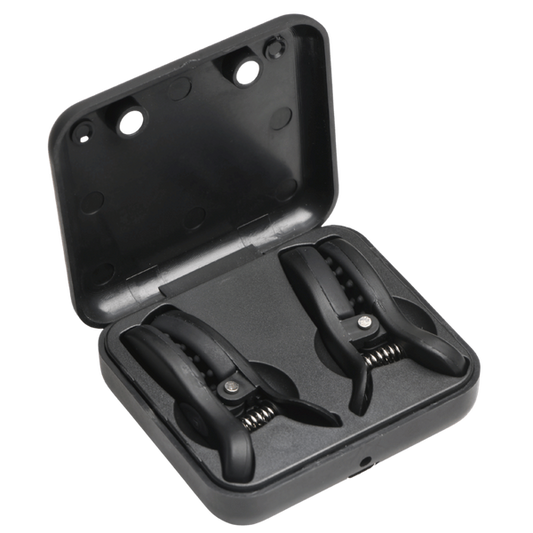 Master Series Dark Grip Vibrating BDSM Nipple Clamps - Nipple and Clit Clamps