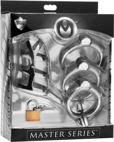 Master Series Stainless Steel Male Chastity Cock Cage - Male Chastity
