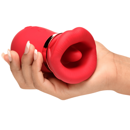 XR Brands Kiss Me More Kissing Sucking & Vibrating Clitoral Stimulator - Clit Ticklers and Pulsators