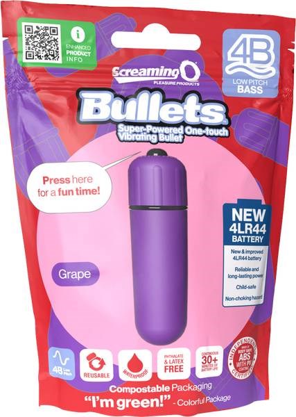Screaming O 4B Low Pitch Bass Waterproof Bullet Vibrator - Bullet Vibrators