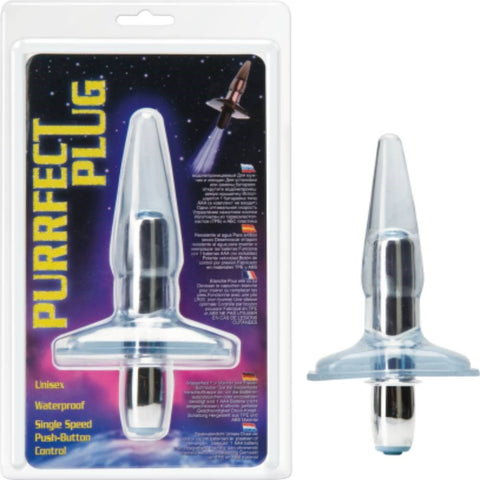 Seven Creations Unisex Purrfect Butt Plug With Internal Bullet Vibrator - Butt Plugs