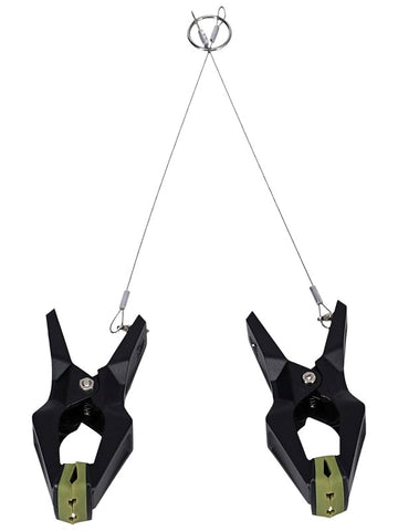 Doc Johnson Fort Troff Hardwire Hangers Nipple Clamps Black - Nipple and Clit Clamps