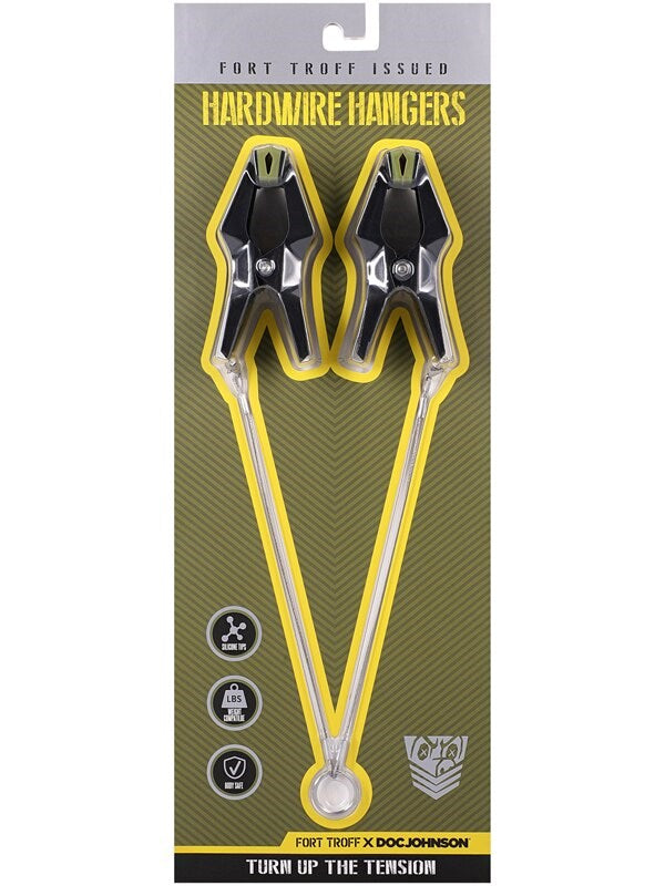 Doc Johnson Fort Troff Hardwire Hangers Nipple Clamps Black - Nipple and Clit Clamps