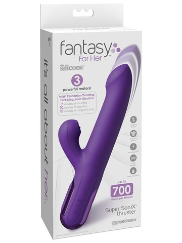 Fantasy For Her Super SoniX Thruster Rabbit Vibrator Purple - Rabbit Vibrators